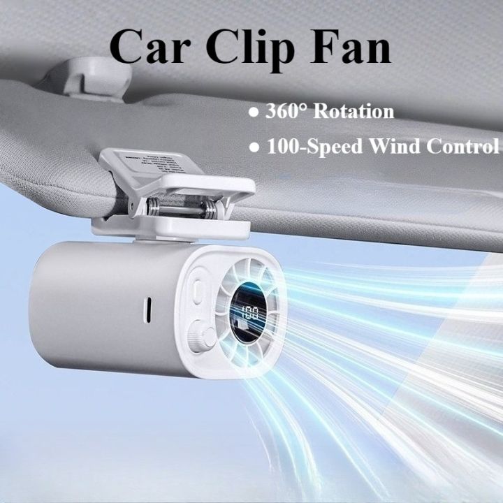 Eary%201800mAh%20Car%20Visor%20Clip%20On%20Fan%20100%20Speed%20360%C2%B0Rotate%20LED%20Digital%20Display%20USB%20Rechargeable%20Summer%20Cooler%20Car%20Fan%20Mini%20Car%20Fans%20-%20Image%202