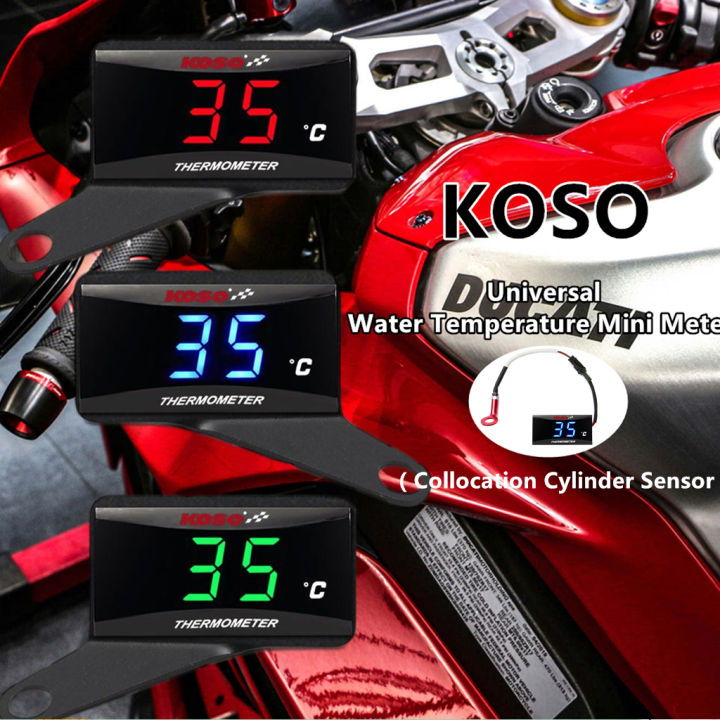 KOSO cylinder head temperature gauge Motorcycle LCD Digital Screen Sensor SAMCI Universal cylinder Temp Gauges 