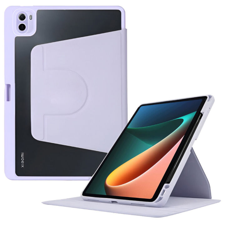 360 ° rotating clear back flip case cover Xiaomi pad 5/pad 6 with pen holder use for Xiaomi pad 5 / Xiaomi pad 6 luxury leather case Smart with pencil holder (11.0)