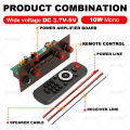Bluetooth 5.0 MP3 WMA Decoder Board 10W Amplifier 5V 6.5mm Microphone FM Radio TF USB Car Audio Music Player Speaker Handsfree. 