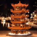 Yellow Crane Tower microparticle building blocks assembling toys Chinese style building model decoration. 