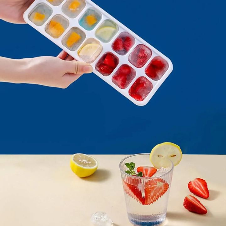 1pc/2pcs-14-Grid%20Large%20Capacity%20Flexible%20Silicone%20Ice%20Cube%20Tray%20with%20Spill-Resistant%20Removable%20Lid,%20and%20Durable%20Plastic%20Material%20-%20Image%203