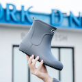 German Non-slip Rain Shoes Men Mid-calf Warm Rain Boots Plus Velvet Waterproof Shoes Kitchen Shoes Car Wash Fishing Shoes Women.