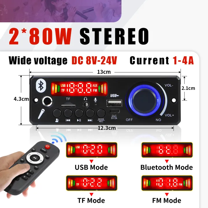 160W%20Amplifier%20Bluetooth%20MP3%20WMA%20APE%20Decoder%20Board%2012V%2080W%20Handsfree%20Car%20Audio%20Microphone%20USB%20TF%20FM%20Radio%20DIY%20Mp3%20Music%20Player%20-%20Image%202