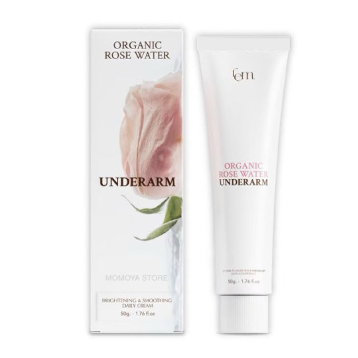 FEM organic rose water underarm cream 50g.