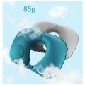 U-Shape Travel Pillow Air Inflatable Pillows Folding Press Type Neck Cushion. 