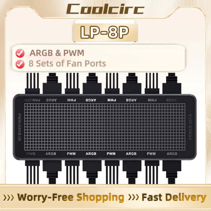 TEUCER 1-to-8 Channel ARGB & PWM Fan Hub - 5V Addressable RGB ...