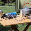 Camping Gas Stove Adapter Connector Portable Folding Tank Tripod Stand Stainless Steel Outdoor Hiking Backpacking Cooking Gear.