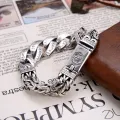New Silver Color Bracelet Men's Original Design Retro Personality Transfer Mantra Mantra Turn Wind Jewelry. 