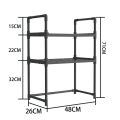 Microwave Storage Rack Kitchen High-capacity Seasoning Rack Bilayer Oven Modern PP Material Minimalism Kitchen Furniture. 