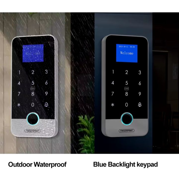 IP67 Fully Waterproof Fingerprint RFID Keypad Access Control System, 13.56MHz Wiegand 26 Metal Shell Access Controller, NFC Smart Phone Unlock for Home Safe, Outdoor Supported