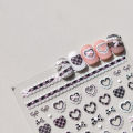 1pcs 5D Relief Kawaii Lace Series Nail Art Stickers Pink Bow Heart Nail Decoration Decals Self-Adhesive Manicure Accessories DIY. 