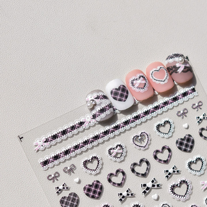 1pcs%205D%20Relief%20Kawaii%20Lace%20Series%20Nail%20Art%20Stickers%20Pink%20Bow%20Heart%20Nail%20Decoration%20Decals%20Self-Adhesive%20Manicure%20Accessories%20DIY%20-%20Image%205