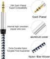 Aux Cable 3.5mm Male to Male Nylon Braided 1-meter 3-Pole Hi-Fi Stereo Sound Auxiliary Cord Green for Earphones, Smart Phones, Home/Car Stereos, Speakers, Computers. 