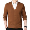 Mens Autumn Clothes Fleece Cardigan Jacket Knitted Sweater Outwear V-neck Fashion Cardigans Warm Men's Top.