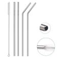 Straw stainless steel,Reusable straw with brush ,5 in 1 pack. 