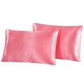 2-piece Pure Emulation Silk Satin Pillowcase ice-cold Comfortable Pillow Cover Pillowcase For Bed Throw Double Pillow Covers. 