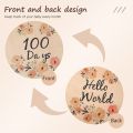 6+2Pcs/Set Wooden Milestone Number Monthly Flower Double Sided Cards Baby Age Photography Accessories Newborn Growth Memorial. 
