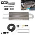 Universal 2 Rows Oil Cooler Kit, Aluminum Remote Transmission Engine Cooler Auto-Manual Radiator Converter Kit. 