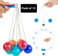 PACK of 12 Clacker Ball for kids Kat Kat game string rope Lato Tak Tak game anti stress ball kids toy. 