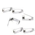 50 Pcs 15mm & 20mm Silver Brooch Base Back Bar Badge Holder Safe Lock Brooch Pins Brooch Catch Bar locking pins Base  DIY Jewelry Findings Jewelry Accessories. 
