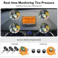 Deelife TPMS Solar Tyre Pressure Monitoring Control System with 4 Wheel Tire Sensor for Car TMPS. 