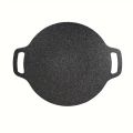 Non-Stick Iron Griddle Non-Stick Large Iron Griddle Skillet- Induction Compatible Portable BBQ Plate for Home & Outdoor Camping. 