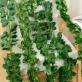 pack of 12 Artificial Plants Rattan Creeper Green Leaf Ivy Vine For Home Wedding Decor. 