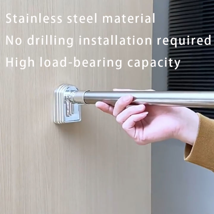 Silvery%20Adjustable%20Stainless%20Steel%20Shower%20Curtain%20Rod%20Clothes%20Drying%20Rack%20No-Drill%20Telescopic%20Pole%20for%20Laundry%20Room%20Bathroom%20-%20Image%204