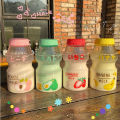 480ml Plastic Water Bottle Tour Drinking Bottle Yakult Shape Cute Kawaii Milk Carton Shaker Bottle For Kids/Girl/Adult Glass.