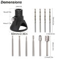 Rotary Router Milling Cutter Guide Attachment Twist Drill Bit Wood Carving Tool Kit Dedicated Locator Woodwork Tool for Dremel. 