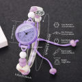 Fashion Beads strap Women Watches Ladies Casual Arabic Dial Quartz Wristwatch Reloj Mujer Girls Clock (Without Box).