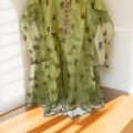 3 pcs Embroidery Reshmi Frock for Girls - Wadding And Party Frock & flapper. 