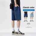 2025 Summer Classic Shorts Jeans Men Denim Pants Straight Stretch Casual Cool Thin Knee Length Blue Fashion Brand Daily Trousers. 