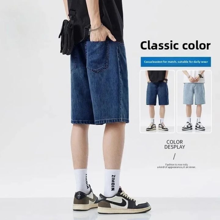 2025%20Summer%20Classic%20Shorts%20Jeans%20Men%20Denim%20Pants%20Straight%20Stretch%20Casual%20Cool%20Thin%20Knee%20Length%20Blue%20Fashion%20Brand%20Daily%20Trousers%20-%20Image%204