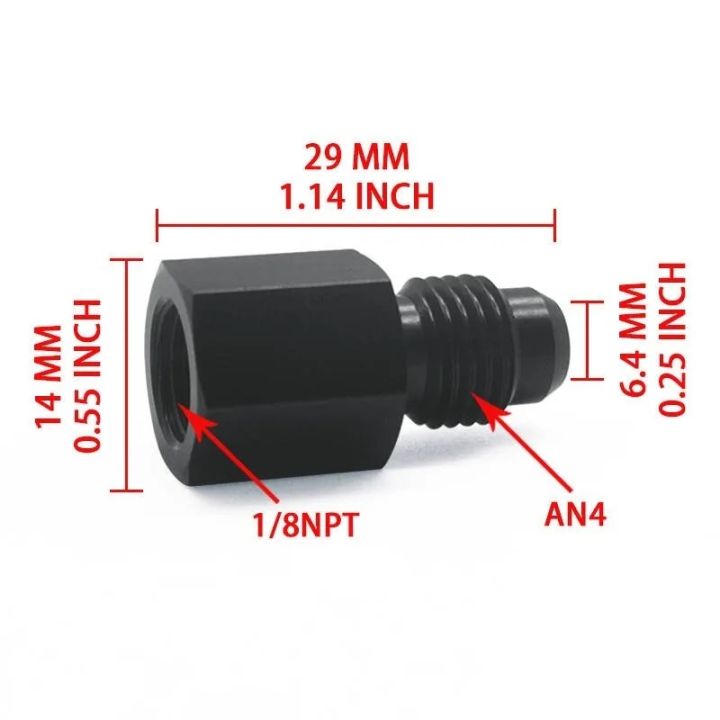 New%20Black%20Aluminum%20AN4%20AN8%20An6%201/8npt%20Female%20To%20AN%203%20AN6%20An8%20An10%20Male%20Flare%20Adapter%20Fitting%20Reducer%20-%20Image%202