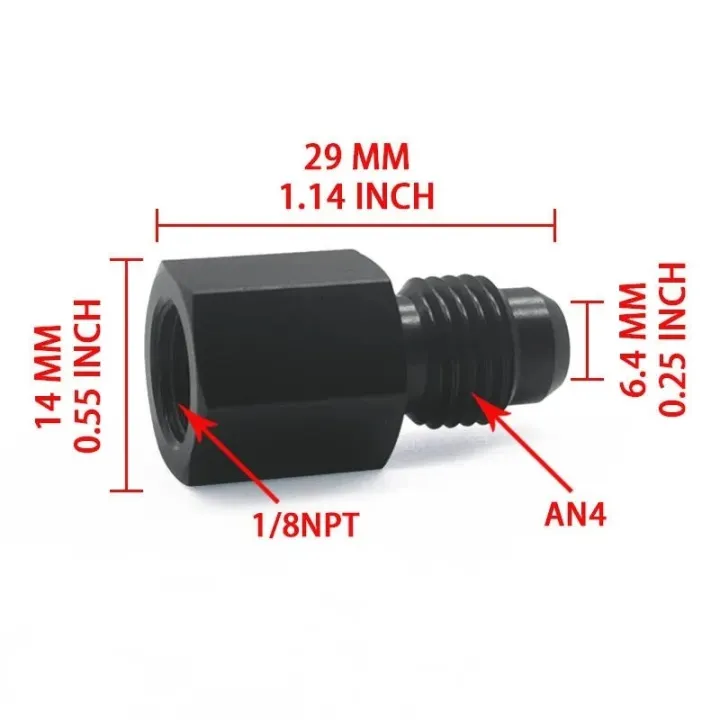 New%20Black%20Aluminum%20AN4%20AN8%20An6%201/8npt%20Female%20To%20AN%203%20AN6%20An8%20An10%20Male%20Flare%20Adapter%20Fitting%20Reducer%20-%20Image%202