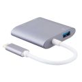 CableCreation USB 3.1 Type-C to USB3.0 + HDMI (1080P@69HZ) + Type-C PD Charging Adapter 5Gbps Reversible plug CD0133. 