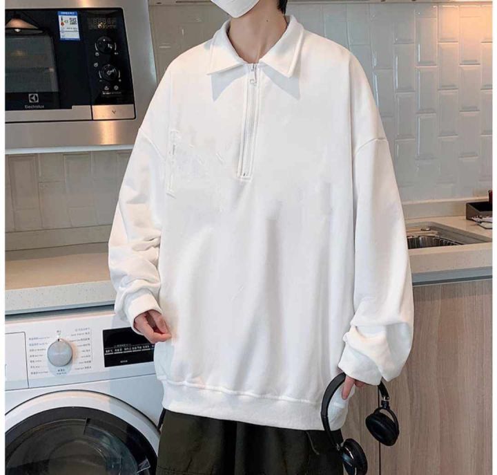 Local Made White Half Zip Hoodie