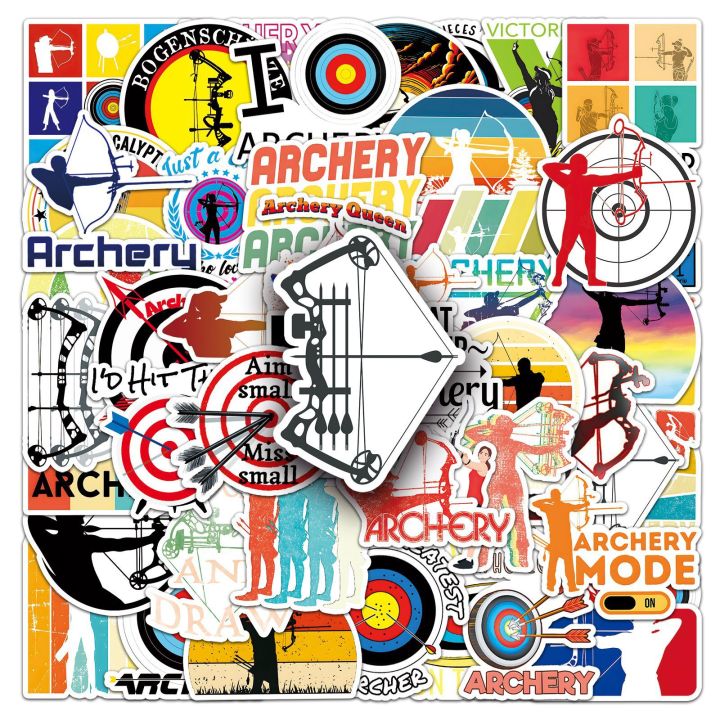50%20Pcs%20Archery%20Sports%20Waterproof%20Stickers%20Graffiti%20Decorative%20for%20Archery%20Lovers%20Skateboard%20Stationery%20Laptop%20Trendy%20Decals%20-%20Image%206