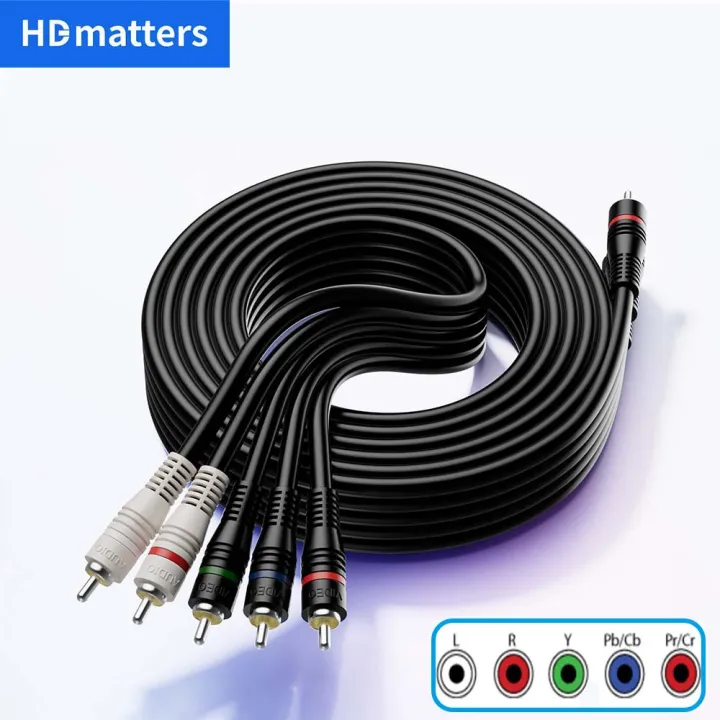 5-RCA Component Video/Audio Cable RGB Component Ypbpr Cable with Audio ...