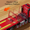 1:24 Electric Trailer Flatbed Truck Sanitation Garbage Car Model Toy Light Music Engineering Vehicle Models Kids Best Presents.