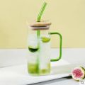 Glass Sippy Cup With Handle,Heat Resistant, Reusable, Suitable For Hot Drinks , Juice s, Coffee, Milk high Quality Glass 1pcs. 