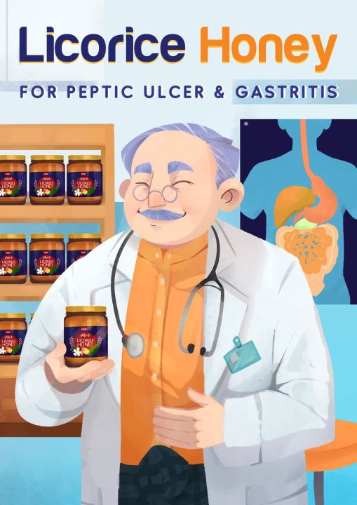 Fame Licorice Honey , Fame နွယ်ချိုပျားရည် 250ml , အစာအိမ်ဝေ‌ဒနာ အမျိုးမျိုးတို့ အတွက် သောက်ရန် ပျားရည်