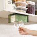 Light Luxury Face Wash Towel Storage Box, Tissue Box, Wall Mounted Kitchen, Bathroom, Toilet, Bathroom, Upside Down Suction Pape.
