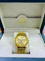 Timeless Elegance: Rosra Gold Carbo Mens Quality Quartz Watch With Gold Steel Wristband - A Statement Piece. 