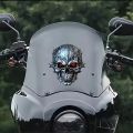 Halloween 3D Metal Skull Decal withRed Glowing Eyes Durable PVC Sticker for Cars Motorcycles Bicycles Self-Adhesive Vinyl Decal. 