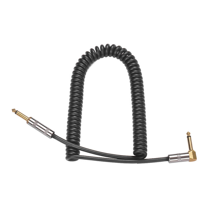 Curly%20Musical%20Instrument%20Audio%20Guitar%20Cable%20Cord%201/4%20Inch%20Straight%20to%20Right-angle%20Gold-plated%20TS%20Plugs%20PU%20Jacket%20for%20Guitar%20Bass%20-%20Image%203