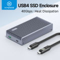 Hagibis 40Gbps USB4 M.2 NVMe SSD Enclosure With LED Display USB4 Cable for Thunderbolt 4/3 USB 3.2/3.1/3.0 B+M M-Key SSD Case. 