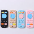 Baby silicone remote control teether baby anti-eating hand teething stick cartoon soothing bite toys. 